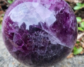 FLUORITE Sphere: Rare Polished Purple Rainbow Crystal Ball from China, AAA Quality