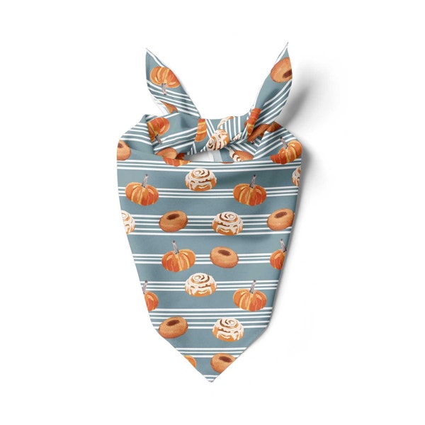 Rub my Cinnabun Bandana, Dog Accessory, Cinnamon Bun / Roll, Fall, Halloween, Pumpkins