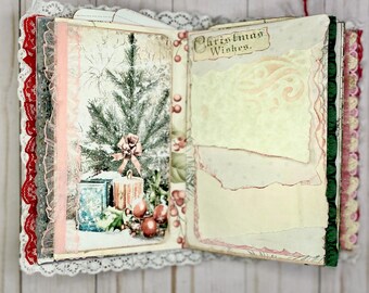 HOLLY BERRIES Journal. Christmas gift! Comes beautifully Packaged. Great for Writing, Memorabilia, Photos. Handmade Book. Keepsake.