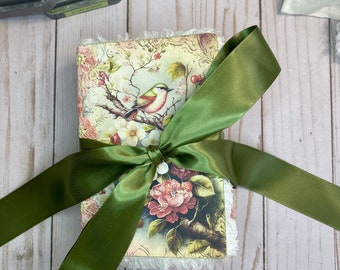 SPRING in the ORCHARD Memory Journal. Junk Journal. Photo Album. Memorabilia. Keepsake. Gift. Writing. Memories.