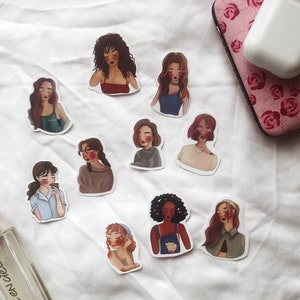 Stickers fille tendance inspirés de la Dolce Vita, lot de 10 personnages de la dolce vita || scrapbooking, stickers fille, oeuvres d'art faites main