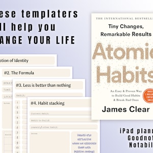 Mall för atomära vanor som förändrar ditt liv av Zarina Ahmadzada || iPad, Notability, Goodreads, Planerare