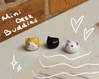 Handmade Clay Cat Desk Buddy: Cutesy Office Decor