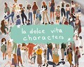 La Dolce Vita inspired girls Stickers, Set of 10, randomly chosen la dolce vita characters || scrapbooking, girl stickers, handmade artworks product logo