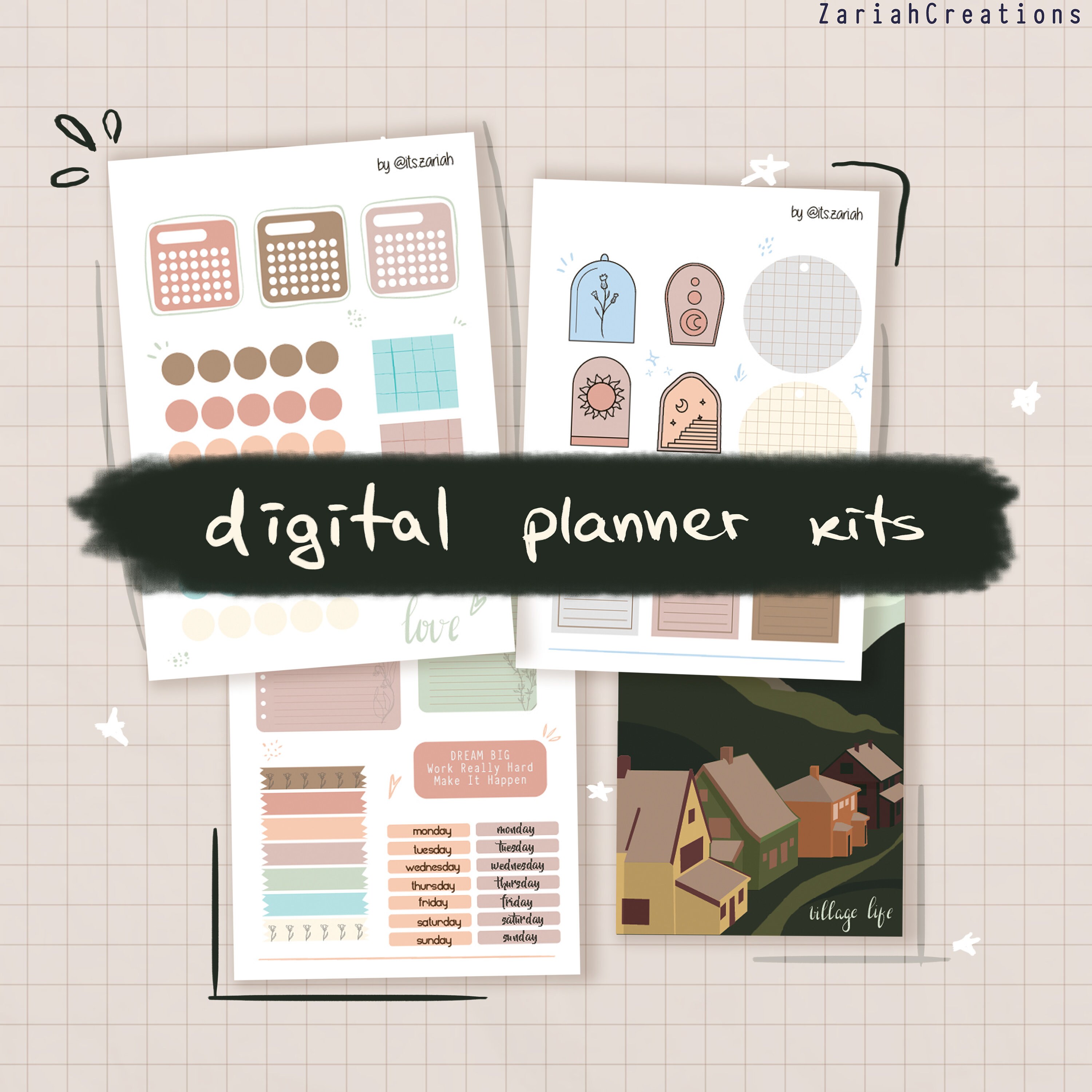 Planner kits set of 4 Planner Sticker Kit Book Planner Etsy