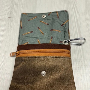 Minibörse Portemonnaie Lederbörse Minimäppchen Nachhaltigkeit Upcycling Geschenk Streichhölzer