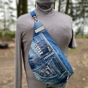 XL bum bag vintage made from GSTAR jeans belly bag special fanny pack crossbody upcycling unisex bag sling bag hip bag