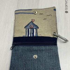 Minibörse Portemonnaie Jeansbörse Minimäppchen Nachhaltigkeit Upcycling Geschenk maritim