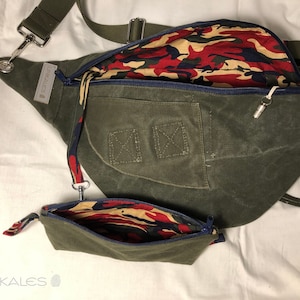 XL bum bag vintage Bundeswehr duffel bag special recycling fanny pack crossbody upcycling fashion unisex bag sling bag hip bag