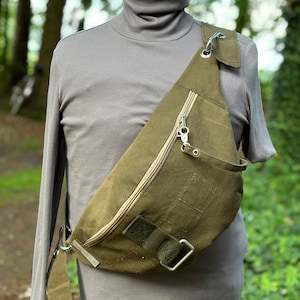 Sac banane vintage XL en sac polochon Sac banane spécial sac banane recyclé Bandoulière upcycling mode sac unisexe Bundeswehr