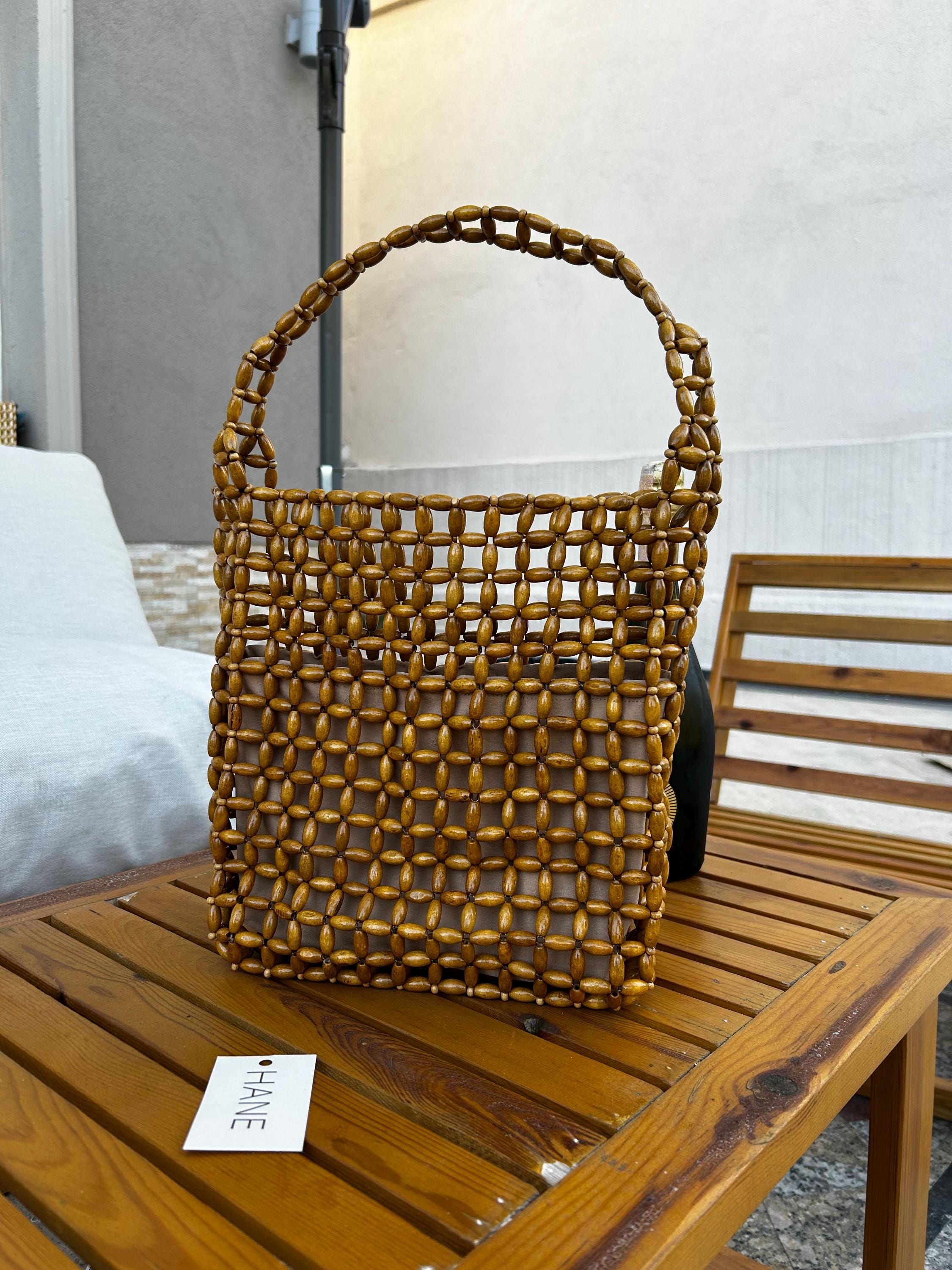 Vintage wooden beaded handbag - Etsy 日本 Vintage wooden beaded handbag - Etsy 日本