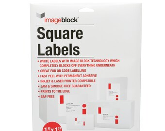 Infi-Touch Labels Mailing Labels with ImageBlock Technology for Laser & Inkjet Printers 1 1/2" x 1 1/2"