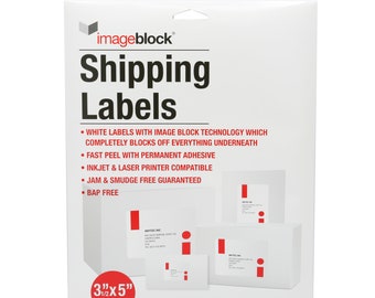 Infi-Touch Labels Mailing Labels with ImageBlock Technology for Laser and Inkjet Printers 3.5x5, White