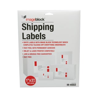Infi-Touch Labels Mailing Labels with ImageBlock Technology for Laser and Inkjet Printers 1x 2 5/8, White