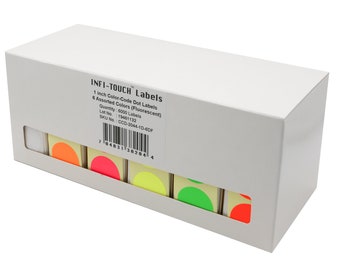 Infi-Touch Color Coded Dot Label Sets, 5 Assorted Colors - 6000 Labels
