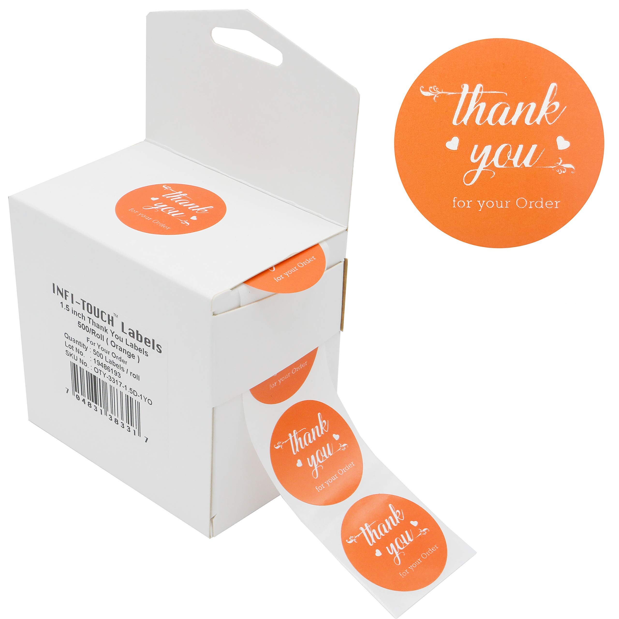 500 Pcs Thank You 2" Round ORANGE Stickers With Dispenser Box - Etsy