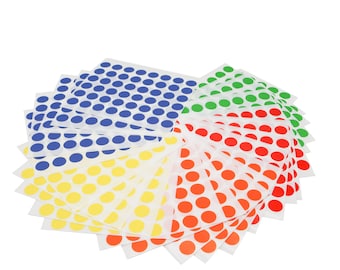 Infi-Touch 1/2 Inch Color Coded Dot Label Sets, 5 Assorted Colors, 1,200 Label - Variety Pack