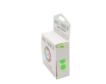 Infi-Touch Labels 1/2 Inch Round Permanent Color-Code Dot Stickers, 1000 per Dispenser Box - Fluorescent Colors