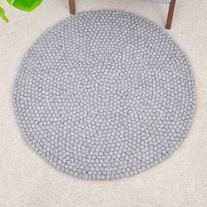 NEW Lower Price | 100cm Felt Ball Rug | Handmade Rug | Round Rug | Pom Pom Rug | Felted Wool Rug | Nursery Rug | Kids Room Decor