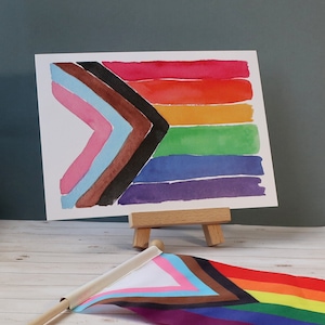 Pride Month Art | Progress Pride Flag | Watercolor