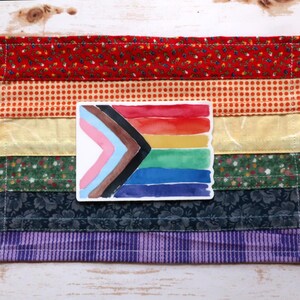 Gay Pride Sticker | Progress Pride Flag | Waterproof | Vinyl | Matte