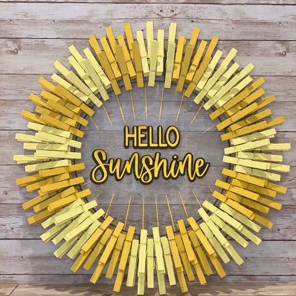Sunflower Clothespin Wreath - Etsy