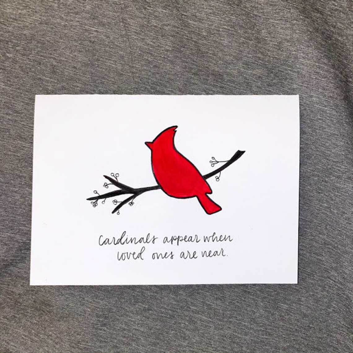 PACK OF FIVE Cardinal Sympathy Card Etsy