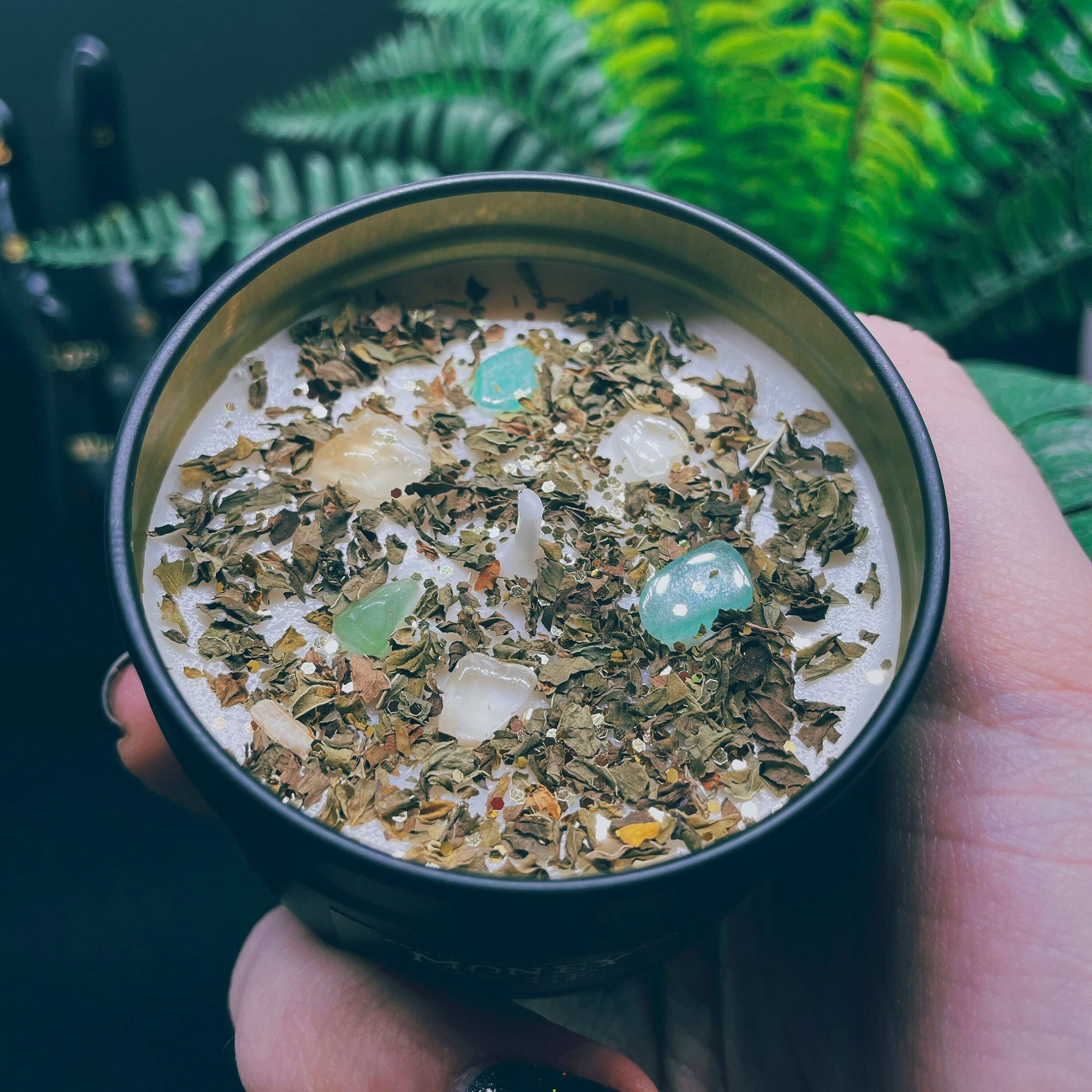 Money Tree Crystal Candle