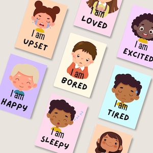 Kids Printable Emotions Flash Cards, Emotion Flashcards, Educational Flash Cards, Printable Flash Cards, Printables for Preschool