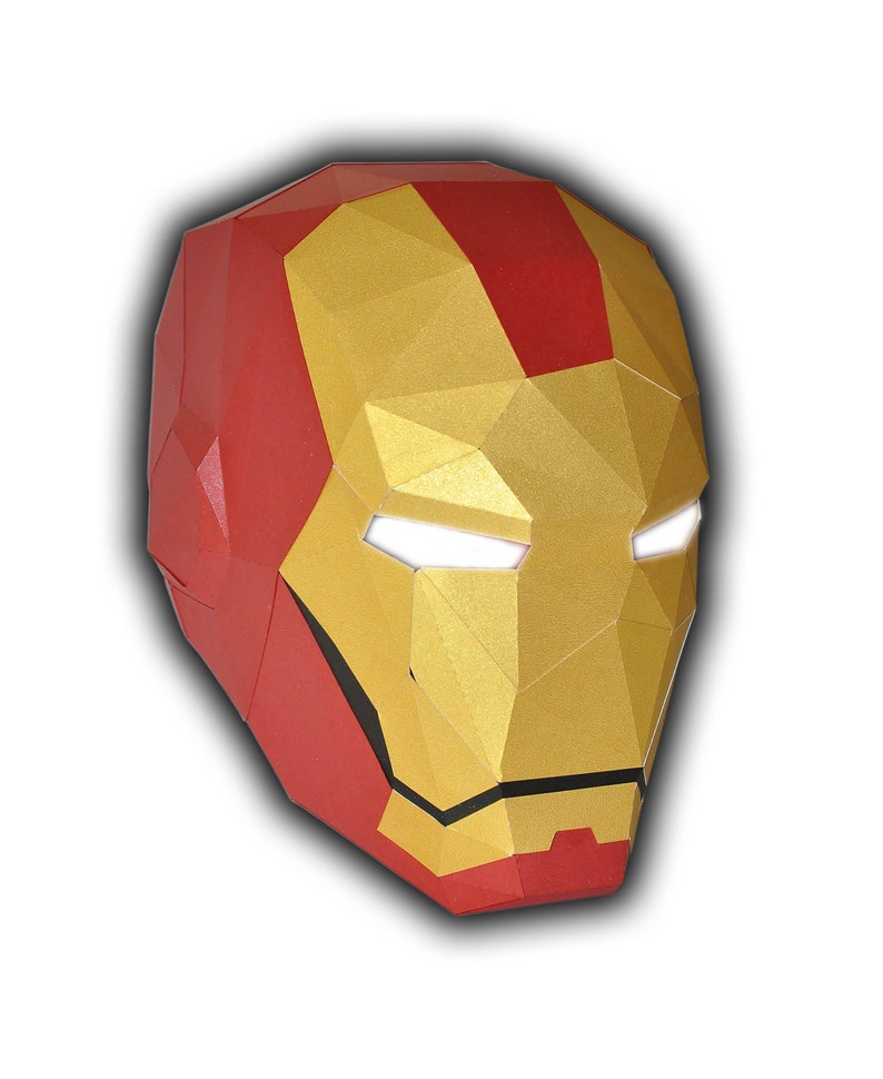 3D helmet low poly papercraft PDF mask DIY kits for adults