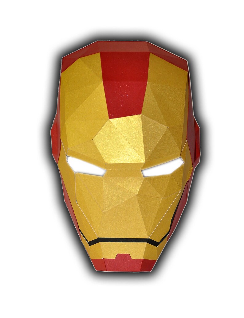 3D helmet low poly papercraft PDF mask DIY kits for adults