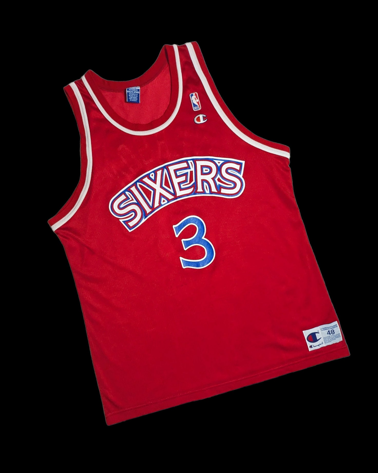 Vintage Allen Iverson Philadelphia 76ers Gold Champion Jersey NWOT 90s NBA  Basketball AI – For All To Envy