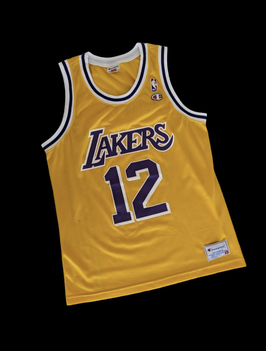Vintage Champion Authentic Los Angeles Lakers Nick Van Exel Jersey Sz 48/XL  - ShopperBoard
