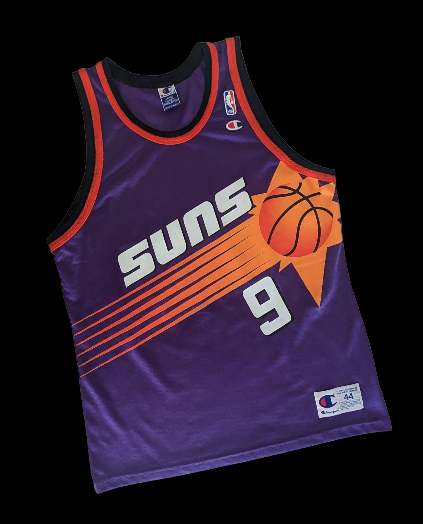 Vintage 90s NBA Phoenix Suns #7 Kevin Johnson Champion Jersey Size 44 Large
