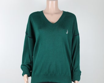 Jersey de Vela Vintage 70s, Jersey de Lana Verde de los 70, Jersey Náutico de los 70, Jersey de Vela, Jersey Náutico Vintage,