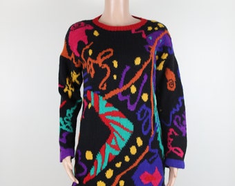 Vintage 80s JENNY KEE Jumper, Hand Knitted Jumper, Size 14 Australian Womens, 80s Australiana, Vintage 80s Jumper, Kangaroo, Captain Cook