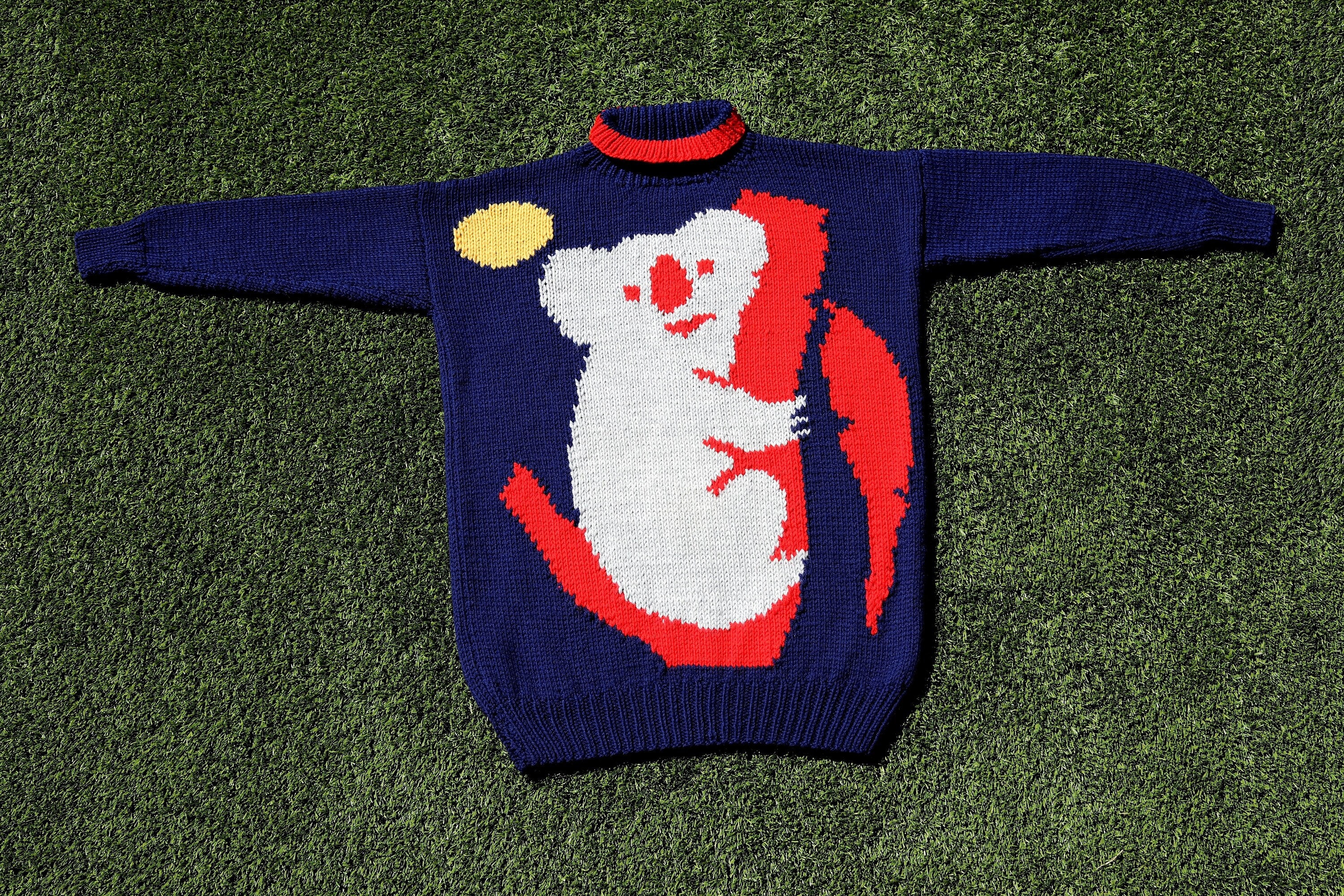 Vintage 80s PRINCESS DIANA Jenny Kee KOALA Jumper, Jenny Kee Blinky Jumper, 80s Jumper, 80s Kath and Kim, Vintage 80s Hand knit, 80s Knit