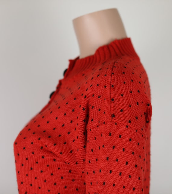 VINTAGE 50s Red Jumper, Size 8-10, 50s Pin UP, 19… - image 7