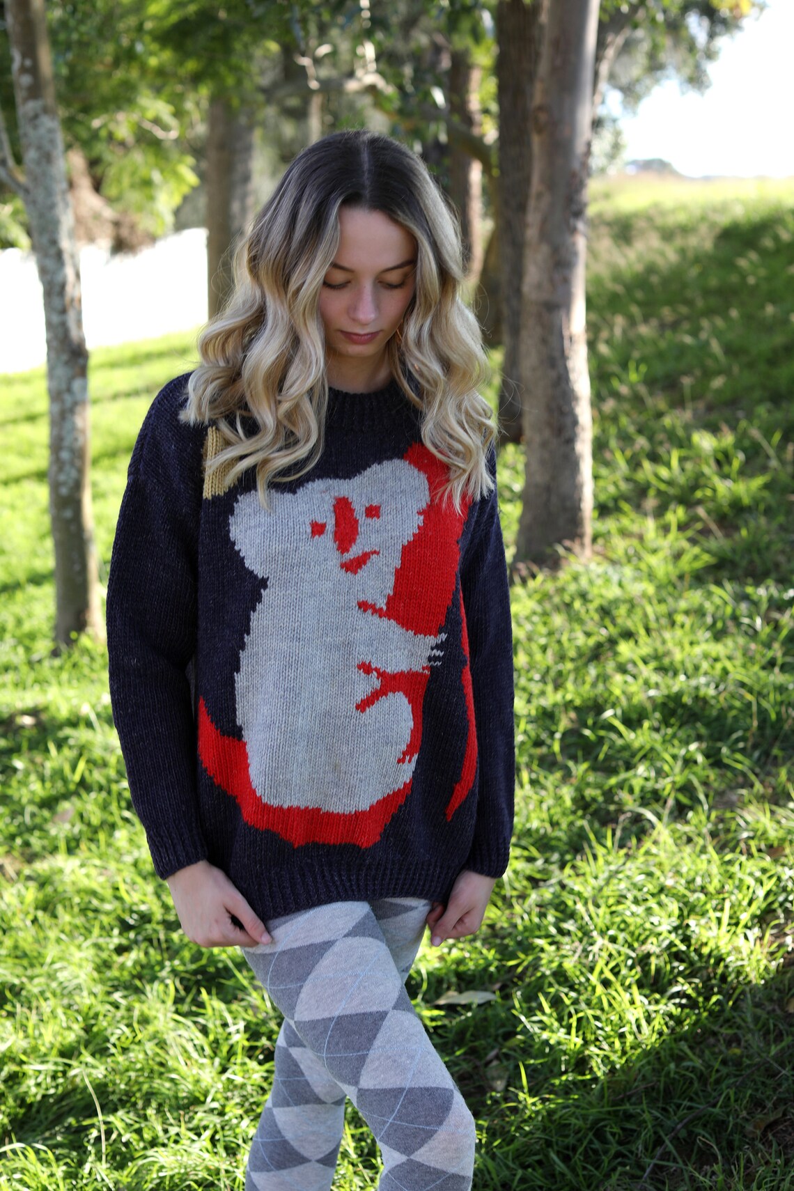 Vintage 80s PRINCESS DIANA Jenny Kee KOALA Jumper, 80s Jenny Kee, 80s Jumper, 80s Kath and Kim