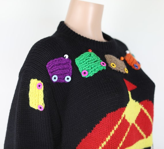 VINTAGE 90s UGLY JUMPER! 90s Rainbow Circus Knit,… - image 6