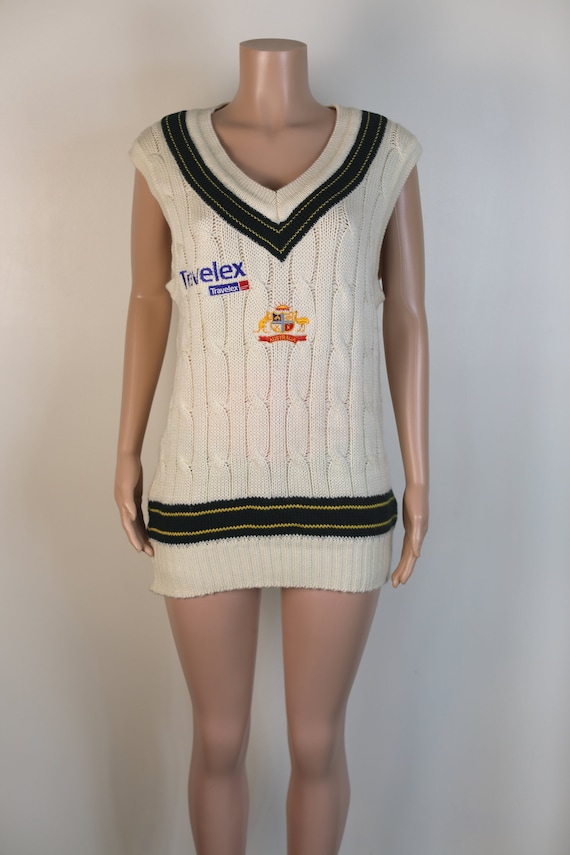 Vintage Mark Waugh Cricket Vest, Australian Cricke