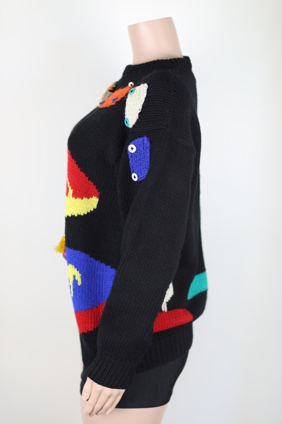 VINTAGE 90s UGLY JUMPER! 90s Rainbow Circus Knit,… - image 5