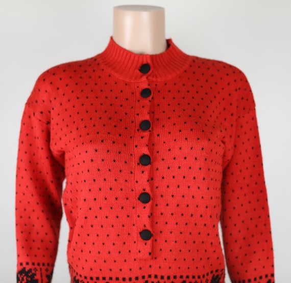 VINTAGE 50s Red Jumper, Size 8-10, 50s Pin UP, 19… - image 2