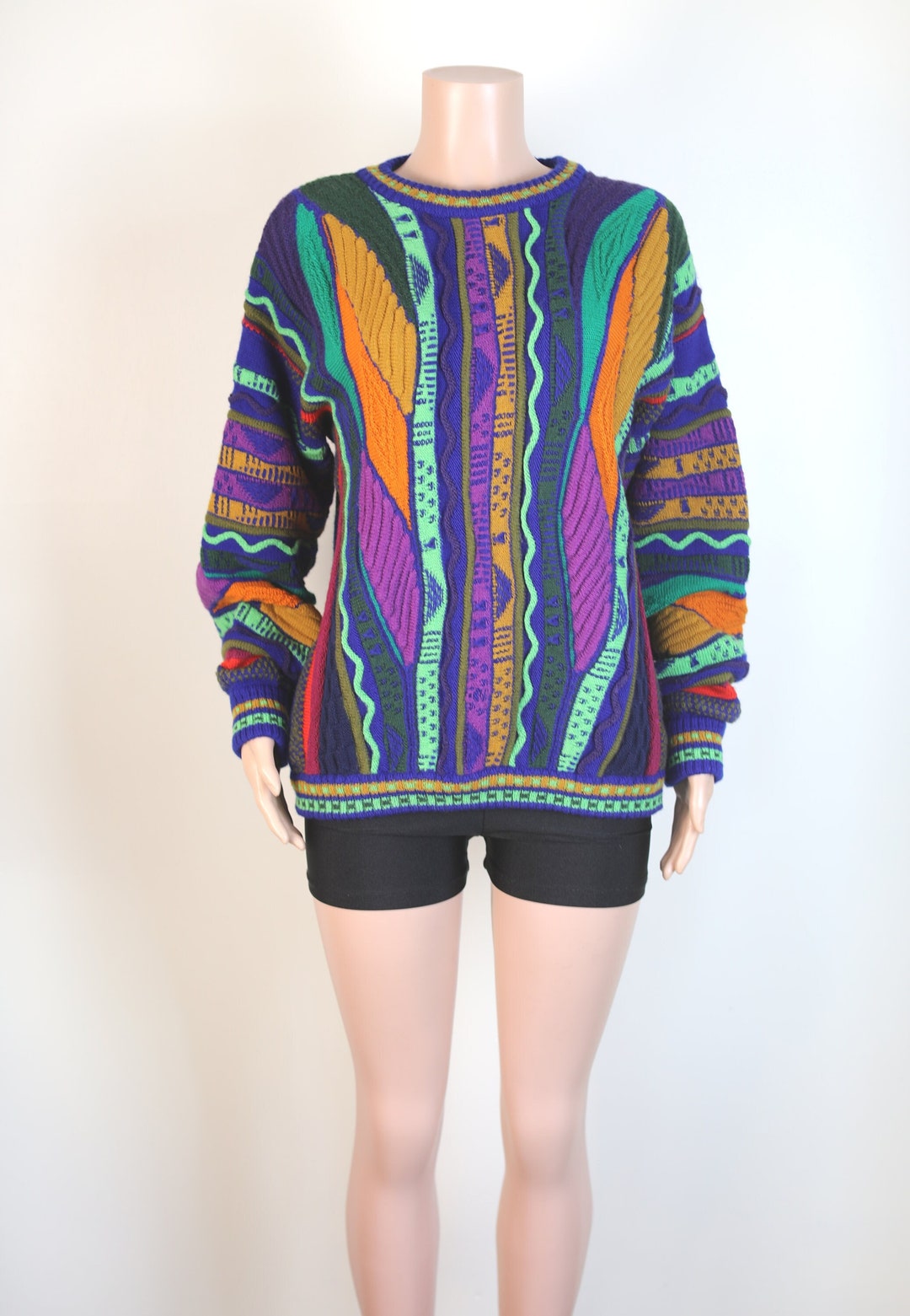 VINTAGE 90s Rainbow Textured Knit Vintage 90s Knit, Coogi Style, Chunky Cable Knit, 90s Size 16 Ladies, 90s Knit, 90s Jumper, 90s Sweater - Etsy VINTAGE 90s Rainbow Textured Knit Vintage 90s Knit, Coogi Style, Chunky Cable Knit, 90s Size 16 Ladies, 90s Knit, 90s Jumper, 90s Sweater - Etsy