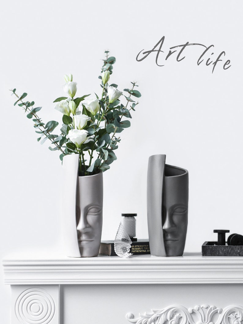 Lovely Christmas Gift Best Gif Home Decor Vase Unique Decorative Flower Vase Perfect Birthday Gift Face Flower Vase Nice Flower Vase