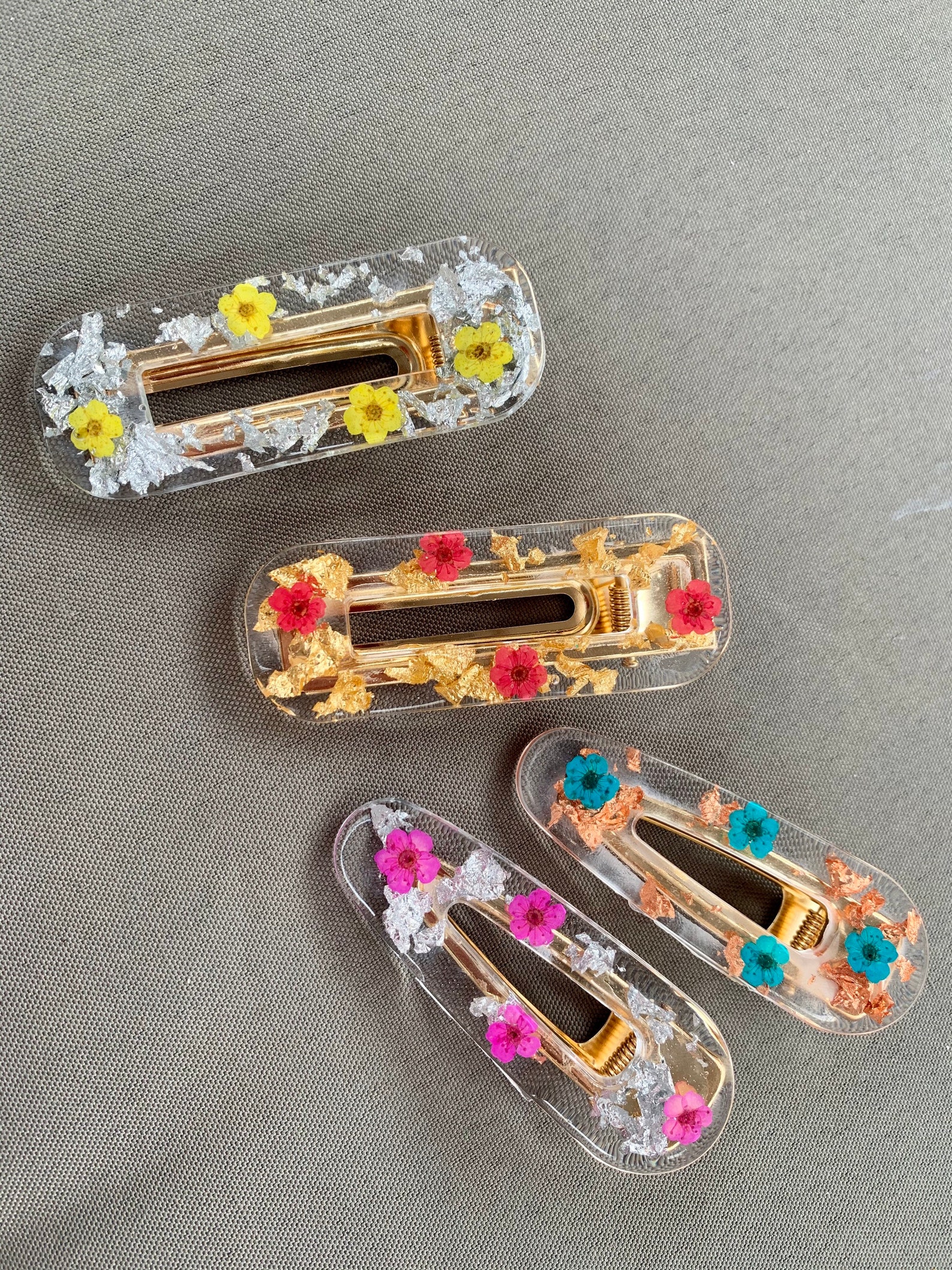 Flower Resin Hair Clips Hair Accessories Etsy