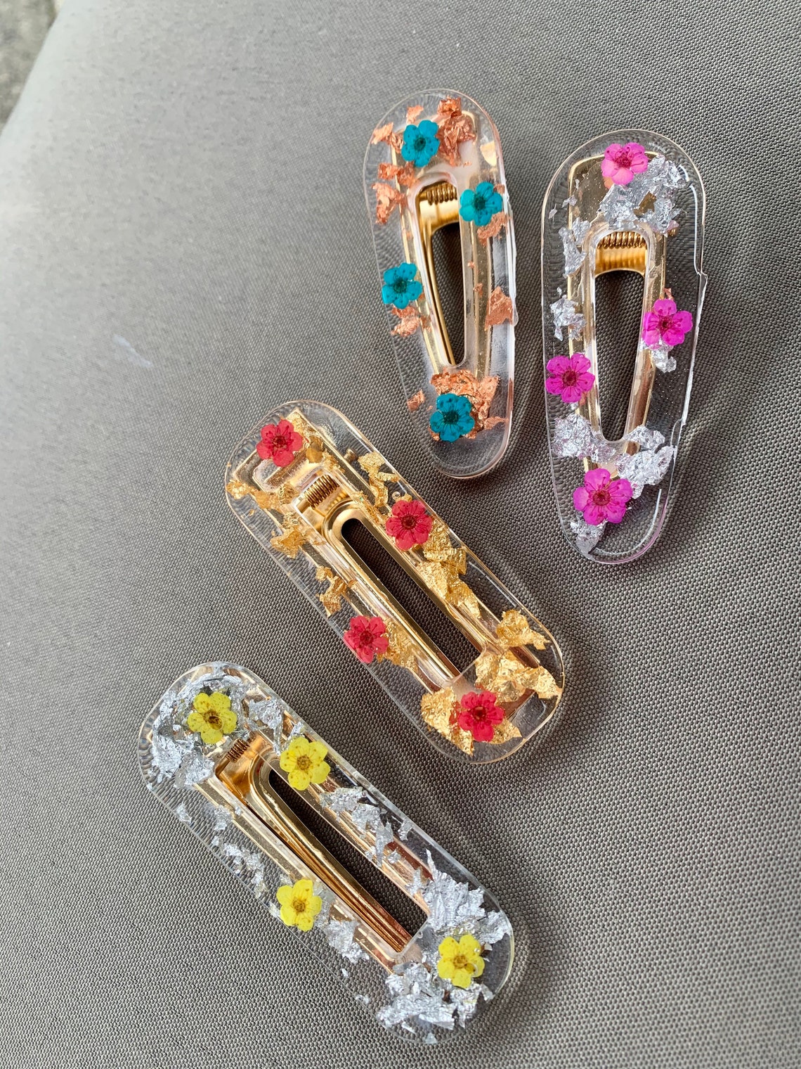 Flower Resin Hair Clips Hair Accessories Etsy