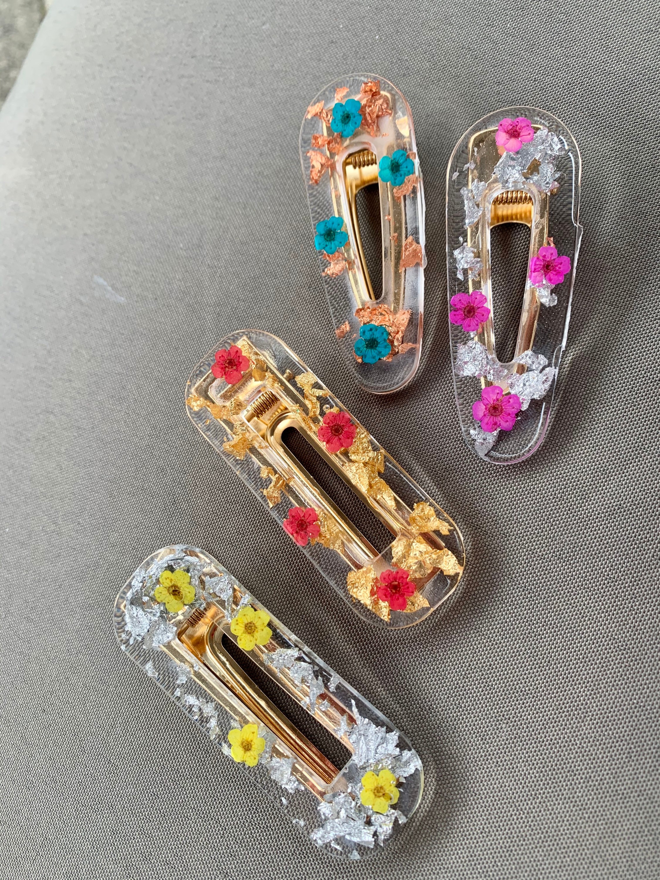 Flower Resin Hair Clips Hair Accessories Etsy