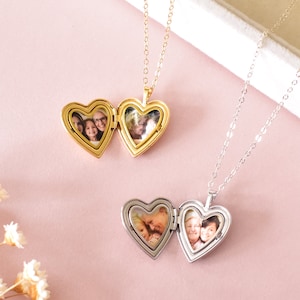Gold Filled Heart Photo Locket Necklace, Memorial Jewelry