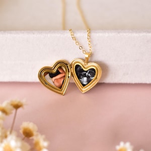Heart Photo Locket Necklace, Sterling Silver or Gold Filled, Custom Picture